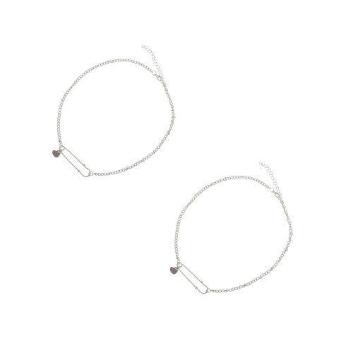2Pièces Clavicule Argentée Femme 2