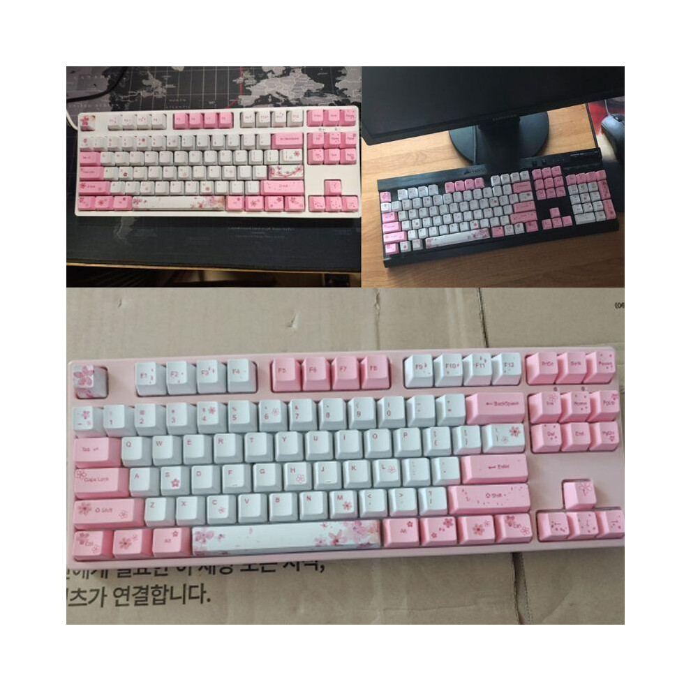 104 9Keys Set Oem Profile Keycaps Pbt Dye Sublimation Keycaps For Kailh Cherry Mx Switches Cherry Blossom 6935161561661