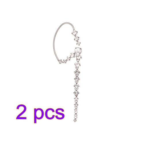 2Pièces Boucles Clip Argent Confortable Mode Femme 1