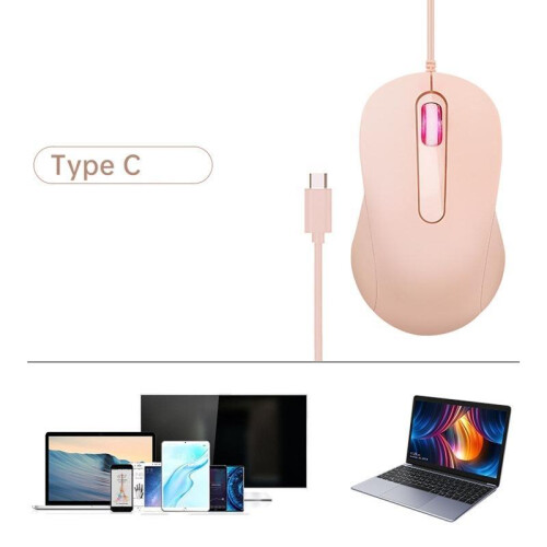 Type C Mouse Ergonomic USB C Mice 3 Buttons 1000DPI, Gaming and Office Use 1