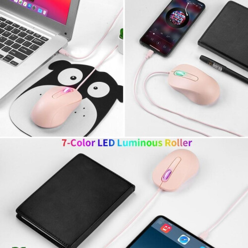 Type C Mouse Ergonomic USB C Mice 3 Buttons 1000DPI, Gaming and Office Use 2