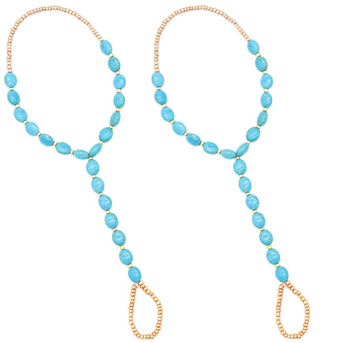 4Pièces Bracelet Mode Perles Colorées Et 1