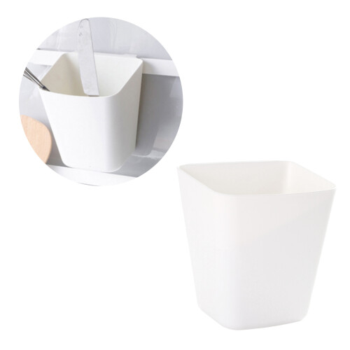 2Pcs Mini Hanging Basket White Plastic Storage Case for Sundries