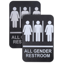 10Pcs Braille Unisex Bathroom Signs ABS Assorted Color High Visibility