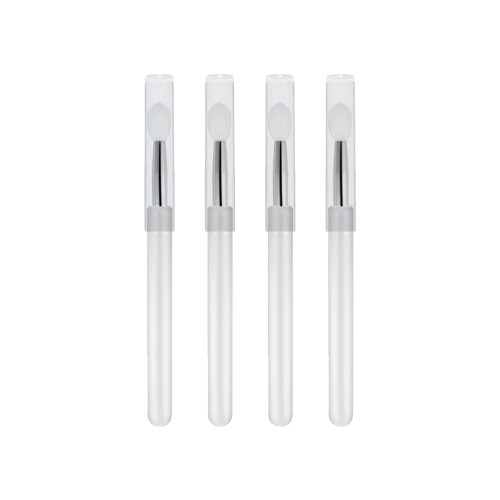 24Pcs Transparent Silicone Lip Brush Set with Lid for Precise Makeup