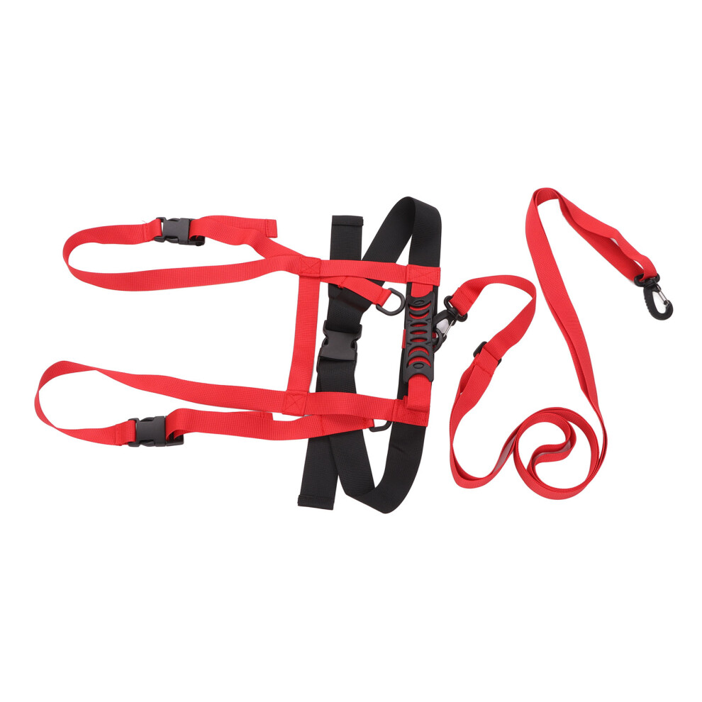 Red Nylon Kids Ski Training Harness With Adjustable Safety Belt 7691371859491