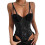 Black Lace Bodysuit with Adjustable Straps, 1/2 Cup, Size M 2