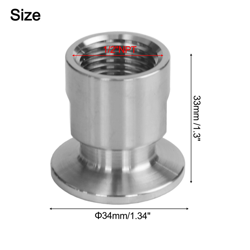 Pneumatic Or Hydraulic Tri Clamp Connector Featuring A Reliable Npt Female Thread Connection In Stainless Steel 6935161560190