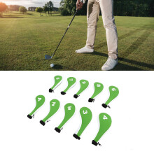 10 Stück Neopren-Golf-Eisenkopfhauben, Grün/Weiß, passend für die meisten Schläger