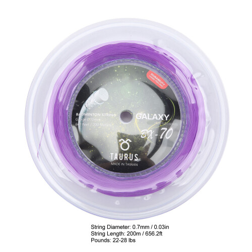 PowerTi BX70 Nylon Badminton String 0.7mm 200m Purple 2