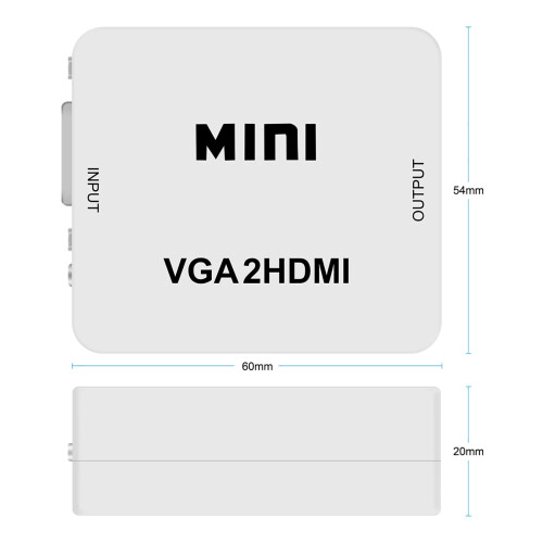 Vga Converter, Plug And Play Functionality With Advanced Scanning Frequency For Multi-Device Compatibility And High Performance Conversion, White, 2