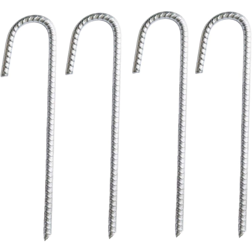 Heavy Duty Rebar Stakes, Galvanized Anti-Rust Ground Anchors For Outdoor Adventures, Wide Arch For Greater Anchoring Span, Easy To Use Multipurpose 9173940358454