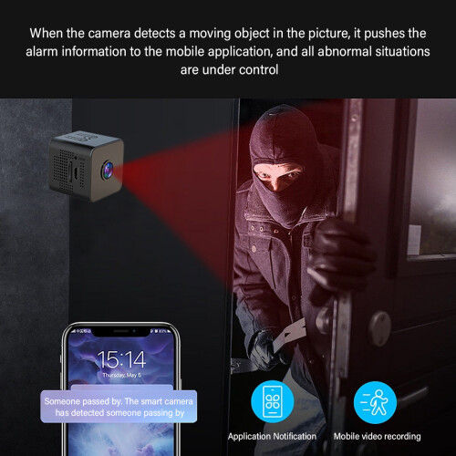 Tiny Micro Security Camera, 4K Ultra Hd Resolution, Mini Spy Camera With Long-Lasting Battery, Invisible Night Vision, PIR Motion Sensor For Instant 1