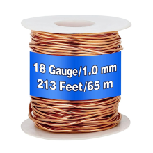 Y17A 99.9% Dead Soft Copper Wire, 18 Gauge/ 1 Mm Diameter, 213 Feet/ 65 M, 1 Pound Spool Pure Copper Wire