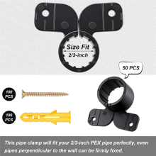 50 Pack 1/2 Inch Suspension Pipe Clamp Pex Clamps Conduit Clamp With Screws For Pex Copper CPVC Tubing Supports