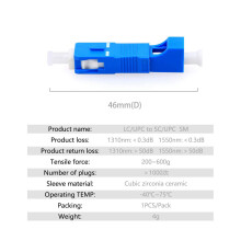 Y17A 2X Optical Equipment Tool LC Female To SC Male Hybrid Flange Singlemode 9/125 SM Optical Fiber Adapter Connector