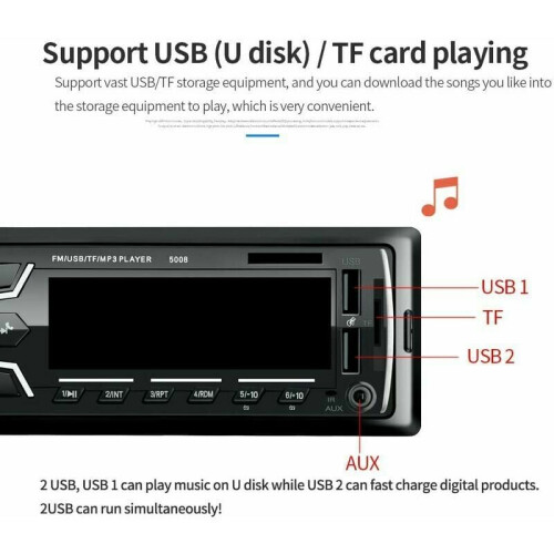 Σύγχρονο στερεοφωνικό αυτοκινήτου Bluetooth, κλήσεις hands-free, αναπαραγωγή πολυμέσων, 1