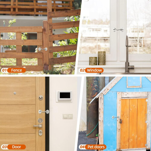 High Quality Stainless Steel Cabin Hook Eye Latch, Rust Corrosion Resistant For Longevity, Solid Construction Ensures Durability, Easy To Install 2
