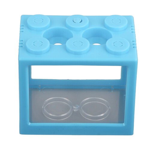 Mini acquario trasparente in acrilico per betta, 3,5L, blu, portatile 1