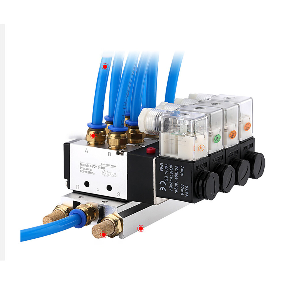 2 Position 5-Way Aluminum Alloy Pneumatic Solenoid Valve 4V210 06 Ac220v 8771371868569