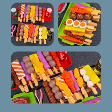 28 Stück Kinder Grill Spielset Klammer Tablett Lebensmittel-Simulationsspielzeug