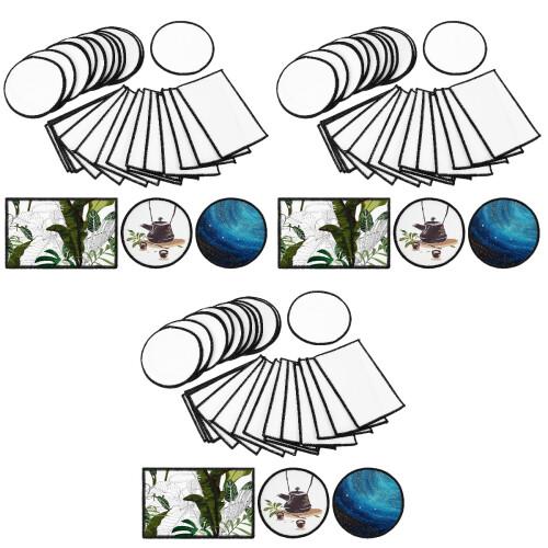 90Pièces Patches Thermocollants Polyester Multicolores Pour Décoration 2