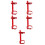 5Pcs Heavy Duty Iron Fire Extinguisher Bracket Wall Mount Red for Home 7