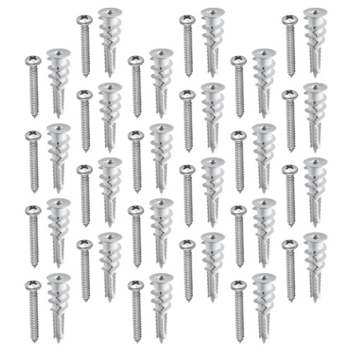 150Ensembles Kit Vis Chevilles Argentées Pour Fixation Murale 2