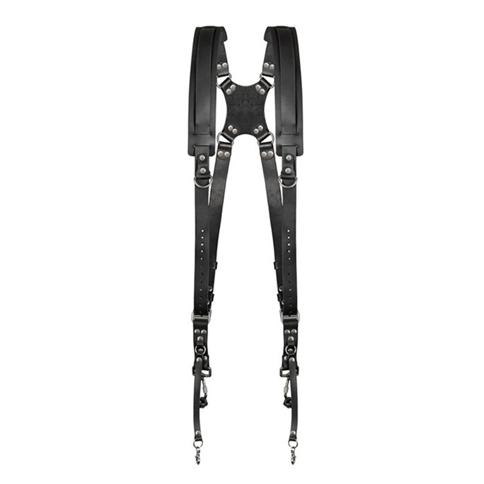 Two Camera Harness Leather Shoulder Strap- Leather Black 7709000285860