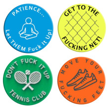 Tennis Racket Dampeners 4 Pack Silicone Round Dampeners, Inspiring Slogan, Funny Portable Shock Absorber For Racket