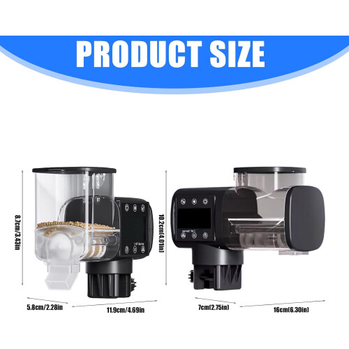 Automatic Fish Feeder with Timer for Aquariums, Large Capacity, Quiet Motor, Easy Install AF250 1