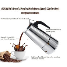 Edelstahl 100ML Moka-Kanne isolierte Kaffeemaschine 14,5x8,6cm