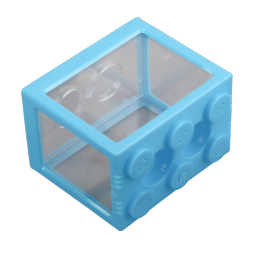 Mini acquario trasparente in acrilico per betta, 3,5L, blu, portatile 2