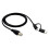Universele Micro USB + Type C Male naar USB B Male Date-1,5m 1