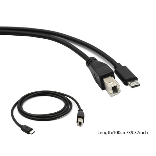 MicroUSB naar USB B-printerkabel verbindt telefoons, tablets en 2