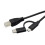 Universele Micro USB + Type C Male naar USB B Male Date-1,5m 5