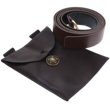 2Ensembles Sac Fanny Paquet PU Cuir Café Médiéval Accessoire Cosplay