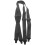 3Pcs Dark Grey Elastic Suspenders for Men Heavy Duty Adjustable Clips 2