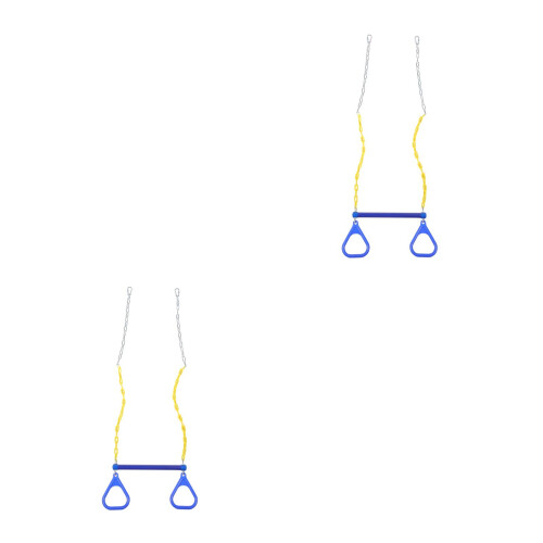 2Pcs Kids Gymnastic Rings Orange Plastic Exercise Rings for Swing Sets 2