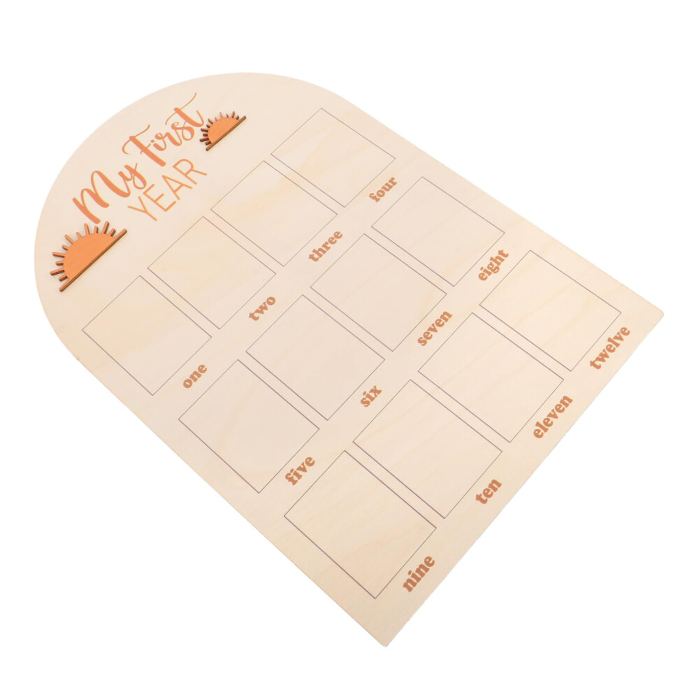 Wooden First Year Picture Frame Newborn Milestone Photo Display Keepsake For Newborn Photoshoots Easy Photo Replacement