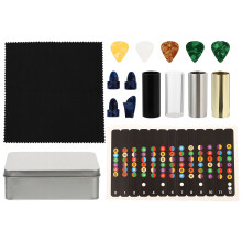 2Sets Assorted Color Guitar Slide Kit Glass Steel Finger Thumb Picks