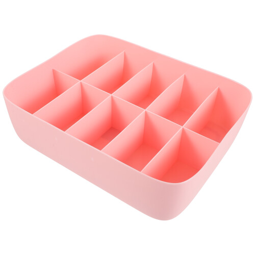 2Pcs Stackable Pink Plastic Storage Container for Socks Bras Underwear