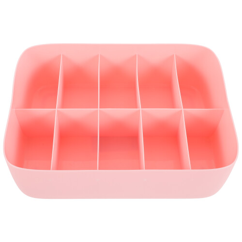 2Pcs Stackable Pink Plastic Storage Container for Socks Bras Underwear 1
