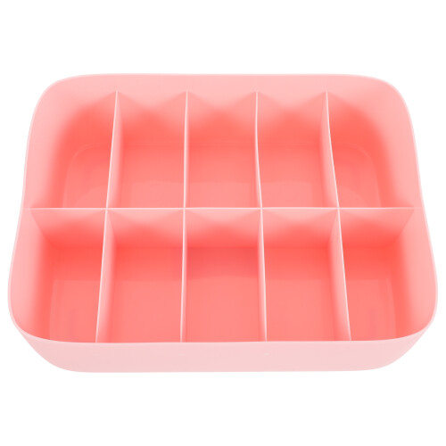 2Pcs Stackable Pink Plastic Storage Container for Socks Bras Underwear 2