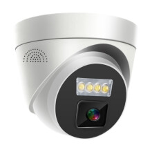 3K Full Color Night Vision Turret Dome Camera with Visible White Led Lights, Outdoor Built In Mic, Wide Angle Lens, Smart Night Mode Up To 66Ft For