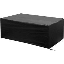 Housse de table de patio résistante aux UV, en tissu Oxford avec cordon de serrage ajustable pour un maintien optimal, surface facile à nettoyer