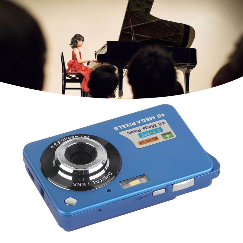 4K 48Mp Vlogging Camera With 2.7In Lcd, 8X Zoom, Anti-Shake Blue 3261380876525