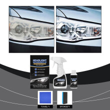 Headlight Reparing Fluid Set Remove Yellowing Fogging Scratch Auto Headlight Renovating Accessory Set With Cleaning Towel Sponge