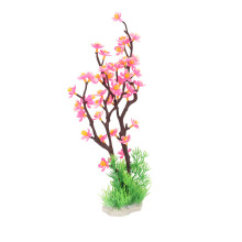 Pink Aquarium Flower Decor - 33x7.5cm Resin & PU Plants