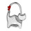 2 Pcs Foldable Handbag Hook Antislip Rubber Base Black Cat Cartoon & Cat Shaped White 3
